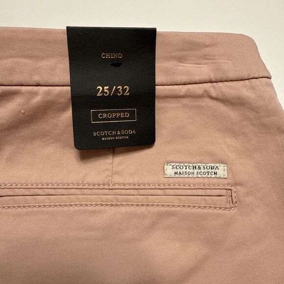 Scotch and Soda Anthropologie 25/33 Pants Maison Cropped Chino Rose Pink NWT - Picture 3 of 9